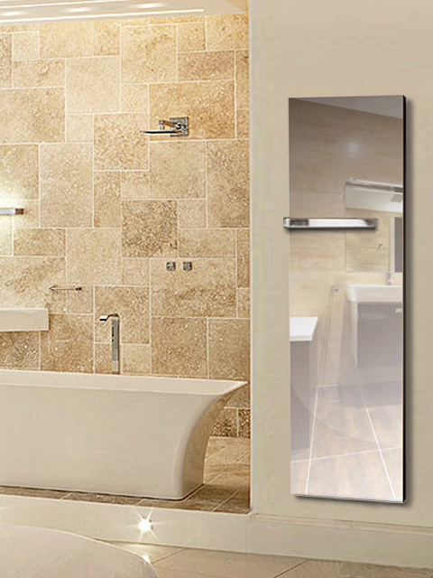 tükör radiátor fürdőszobába, fürdőszobai design radiátor, elektromos törölközőszárító, luxus radiátor
